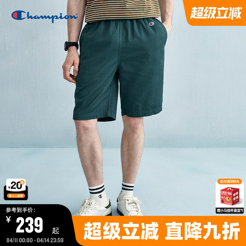 Champion冠军短裤男2025夏季新款工装风五分裤休闲纯棉女简约潮牌