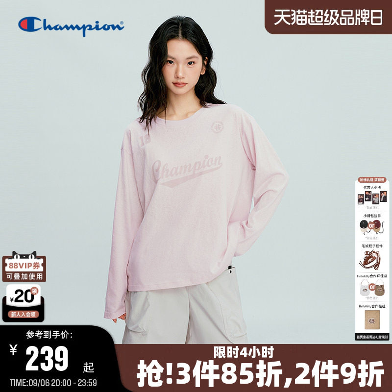 Champion冠军圆领长袖T恤女罩衫										