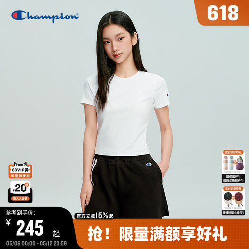 Champion冠军短袖女T恤百搭舒适