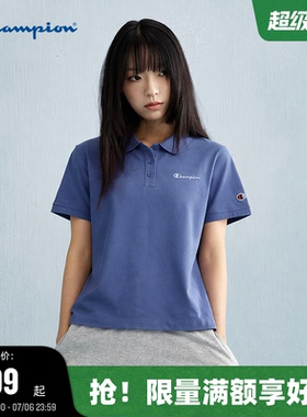 Champion冠军短袖POLO衫女2026夏季新款翻领T恤老钱风轻商务休闲