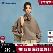 Champion冠军卫衣春秋款 美式 潮流设计感刺绣半拉链立领复古上衣