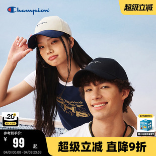 徐若晗郑业成同款 女V脸鸭舌帽 Champion冠军棒球帽男25秋冬新款
