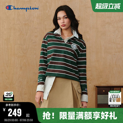 Champion冠军长袖POLO衫女