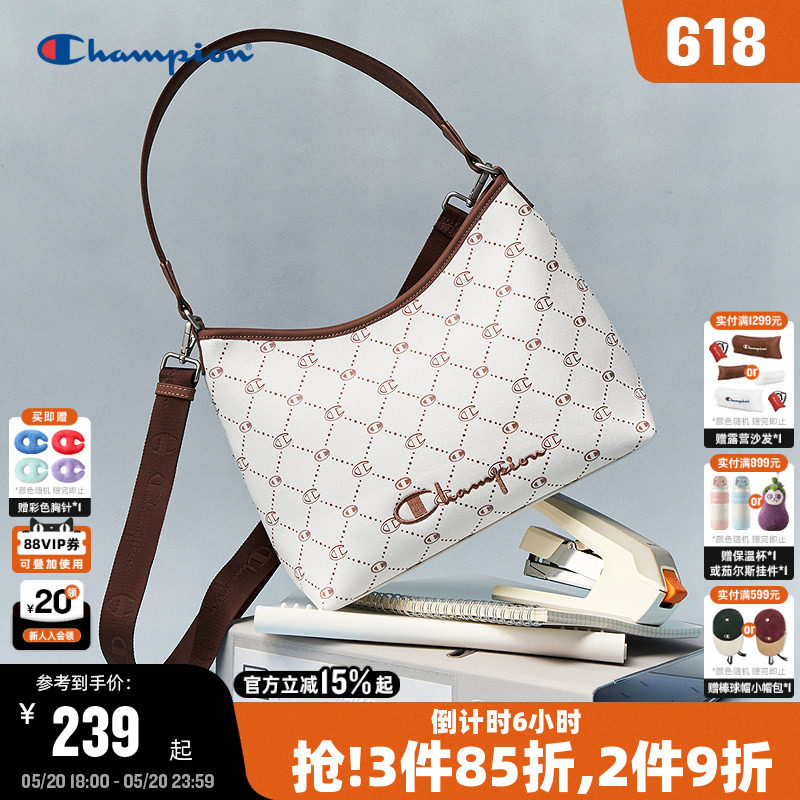 Champion冠军单肩包2026夏季新款女老花腋下hobo包复古通勤斜挎包