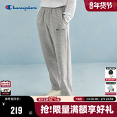 刺绣草写logo灰色长裤 Champion冠军束脚卫裤 男春秋新款 女潮牌