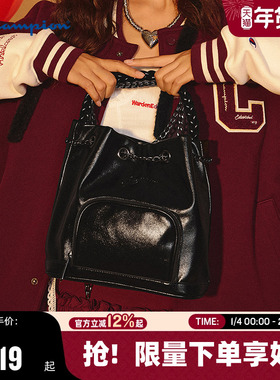 Champion冠军双肩包26春季新款星云锁链包女银色手提包背包水桶包