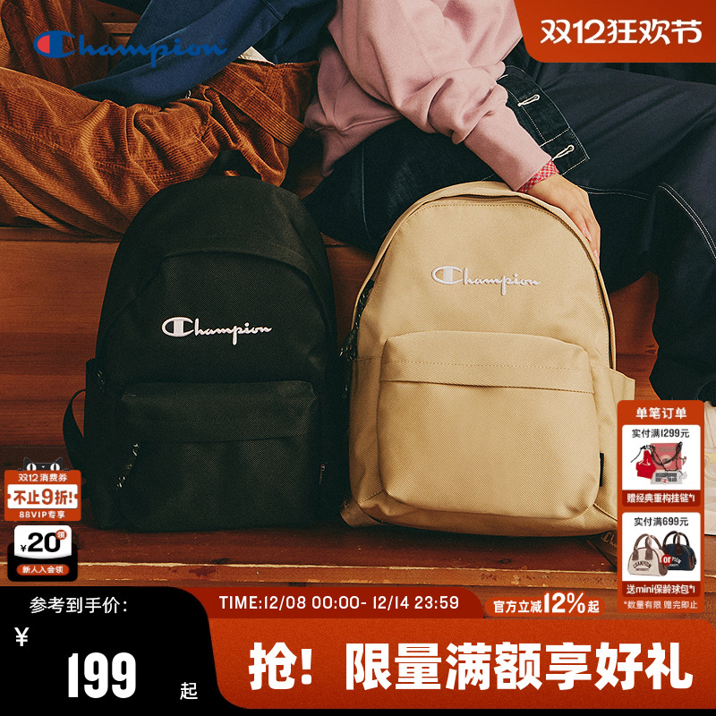 Champion冠军美式刺绣双肩包男女