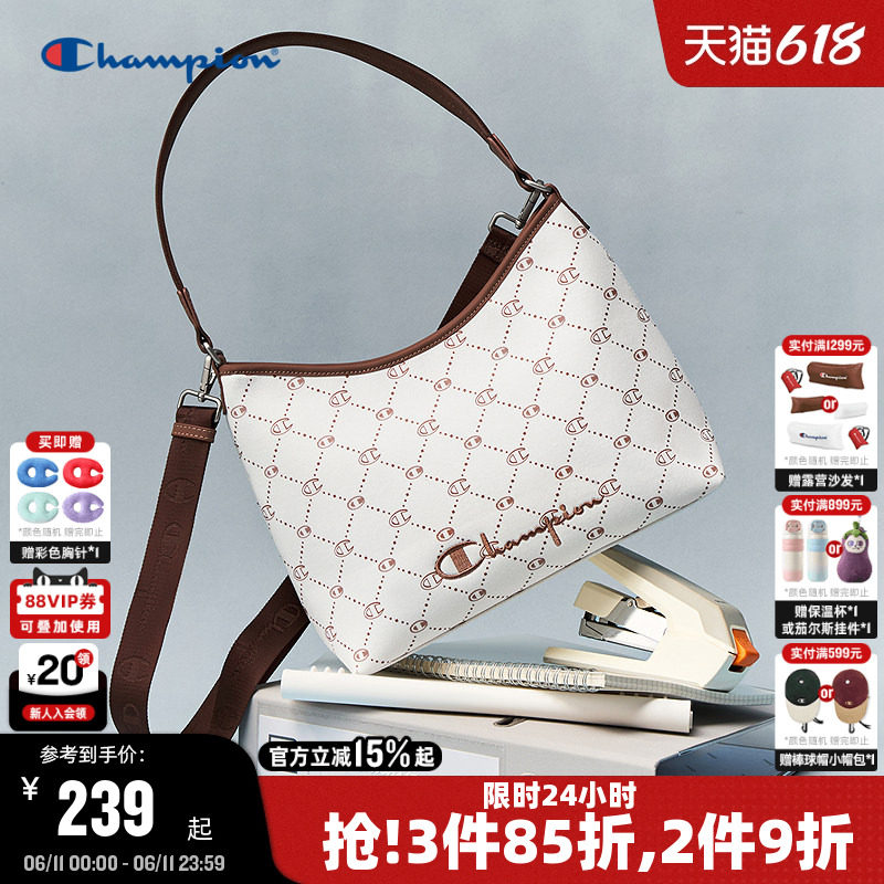 Champion冠军单肩包2026夏季新款女老花腋下hobo包复古通勤斜挎包