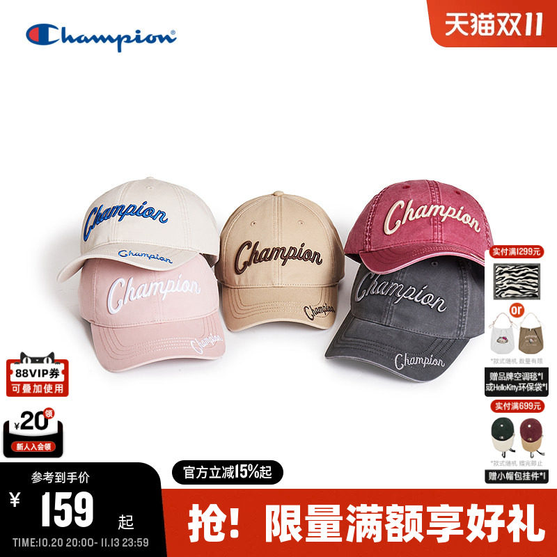 Champion冠军棒球帽2026秋季新款女时尚红色鸭舌帽男休闲运动帽