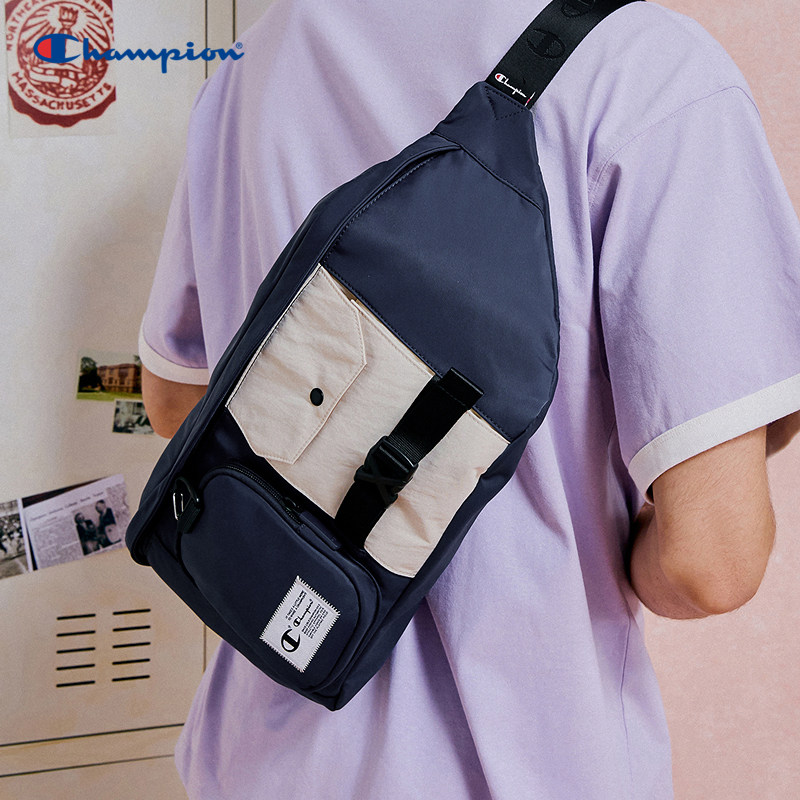 Champion冠军腰包秋冬新款工装风斜挎包男潮牌运动休闲单肩包