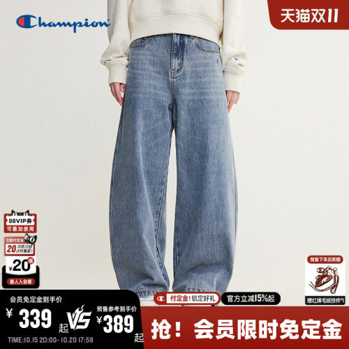 Champion女阔腿牛仔裤秋新款