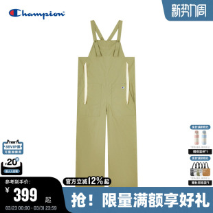 简约长裤 Champion冠军背带裤 休闲刺绣连体裤 新款 复古潮 女秋季