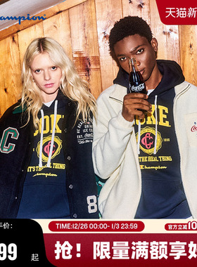 【Coca Cola联名系列】Champion冠军情侣外套羊毛混纺飞行员夹克