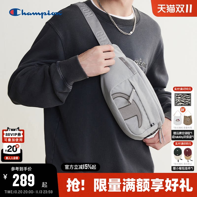Champion冠军斜挎包26秋季新款女户外休闲腰包男骑行轻便胸包背包