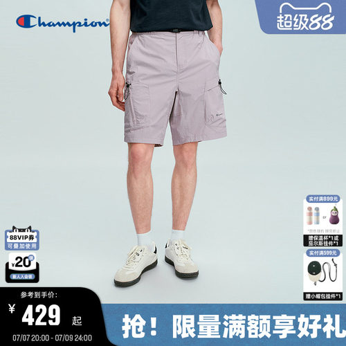 Champion冠军纯色休闲工装风短裤