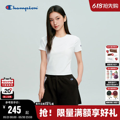 Champion冠军短袖女T恤百搭舒适