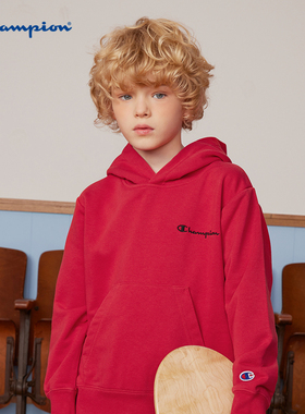 Champion冠军男女童装25秋季潮流连帽红色本命年休闲运动卫衣外套