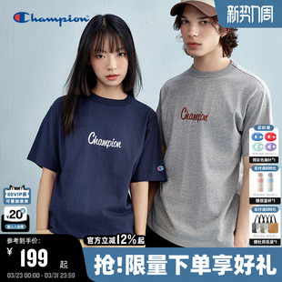 T恤印花潮牌休闲风美式 新款 复古风女 男2026春季 Champion冠军短袖