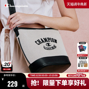 Champion冠军单肩包25秋冬新款 潮流水桶包通勤斜挎包 小肩包女时尚