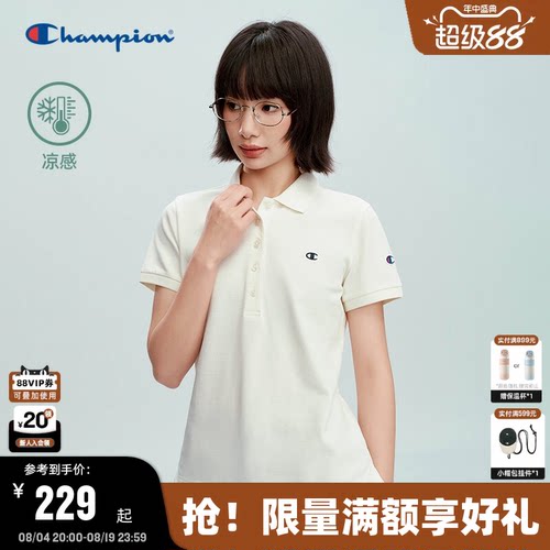 championPOLO衫女简约百搭T恤