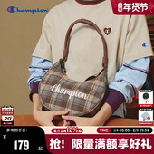 Champion冠军单肩包2025秋冬新款 月牙包女格纹斜挎包男通勤腋下包