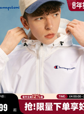 Champion冠军外套男夹克春秋复古男白色潮牌户外上衣女纯色休闲