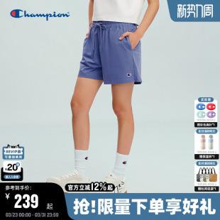 运动风热裤 Champion冠军针织短裤 简约纯棉美式 新款 潮牌 女2026春季
