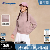 气少女校园风加绒无帽卫衣保暖秋 元 Champion冠军卫衣女25冬季 新款