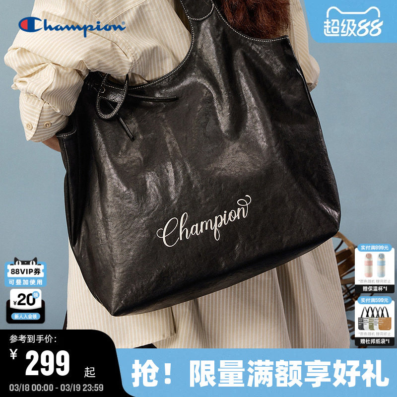 Champion冠军单肩包2026春季新款女高级软皮托特包大容量手提包男