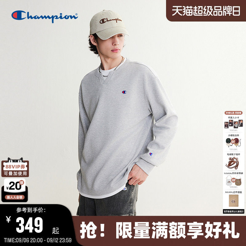 Champion冠军美式长袖假两件T恤图片
