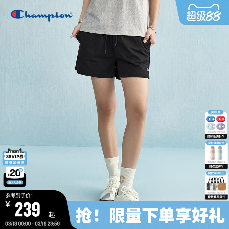 Champion冠军短裤2026春季新款美式运动女宽松直筒裤纯棉休闲热裤