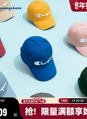 Champion冠军棒球帽情侣25秋冬新款休闲鸭舌帽男红色美式运动帽女