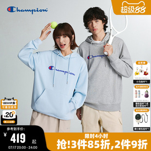 Champion连帽卫衣男2026秋季新款美式字母印花上衣女套头休闲