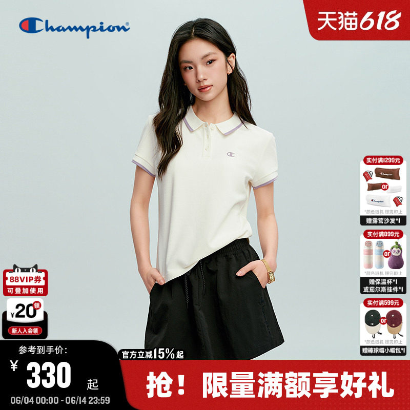 Champion休闲短袖POLO衫女款