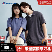 翻领POLO纯色机能潮纯棉T恤情侣 新款 Champion冠军短袖 男2025夏季