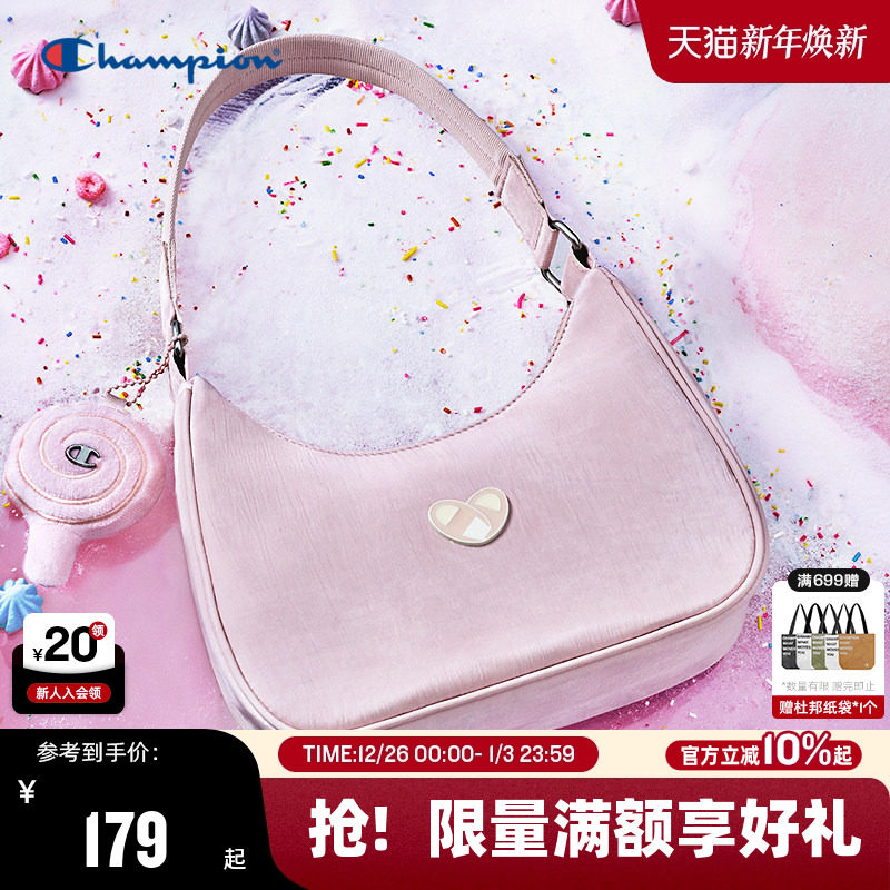 Champion冠军单肩包25秋冬新款女款糖果腋下包可爱粉色少女手提包