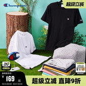 女 纯色纯棉情侣潮牌宽松休闲短袖 Champion冠军t恤男2026春季 新款