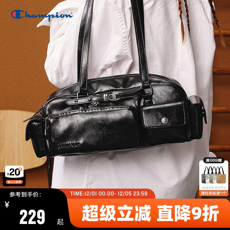 Champion冠军单肩包女25秋冬新款法棍包情侣休闲通勤枕头波士顿包