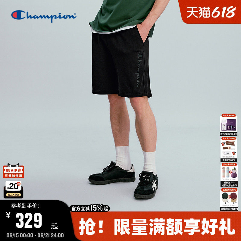 Champion冠军针织短裤男2026夏季新款运动五分裤女美式直筒裤休闲