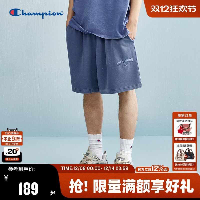 Champion冠军水洗做旧短裤