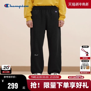 纯棉运动长裤 Champion冠军休闲卫裤 纯色刺绣束脚裤 新款 男2025秋季