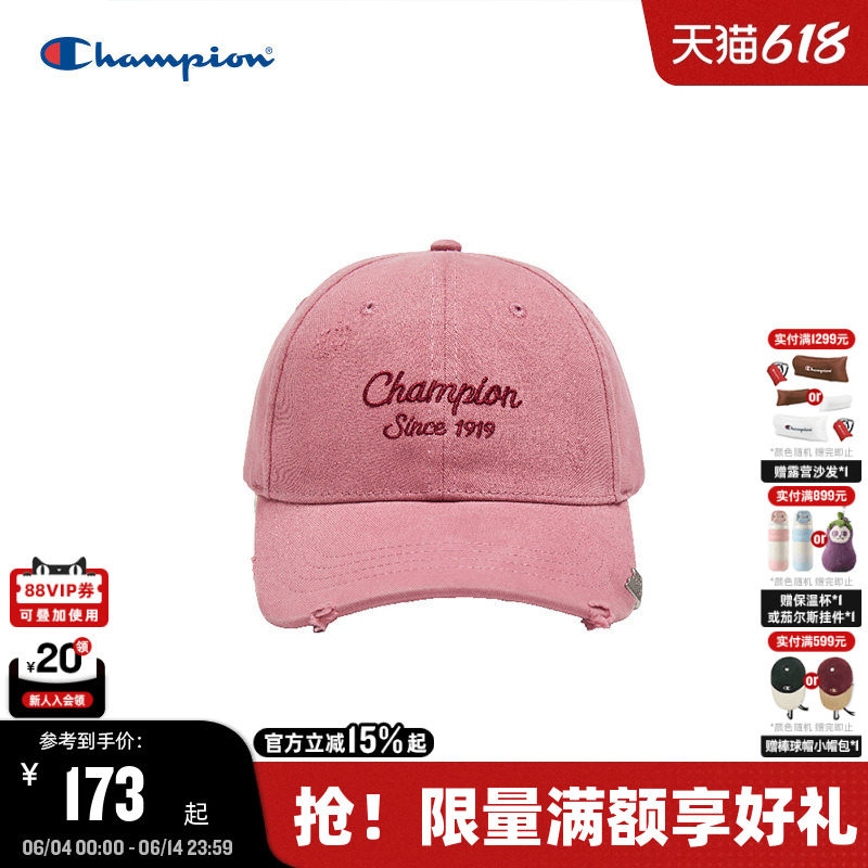 Champion冠军棒球帽2025秋冬季新款红色棒球帽复古男运动帽鸭舌帽