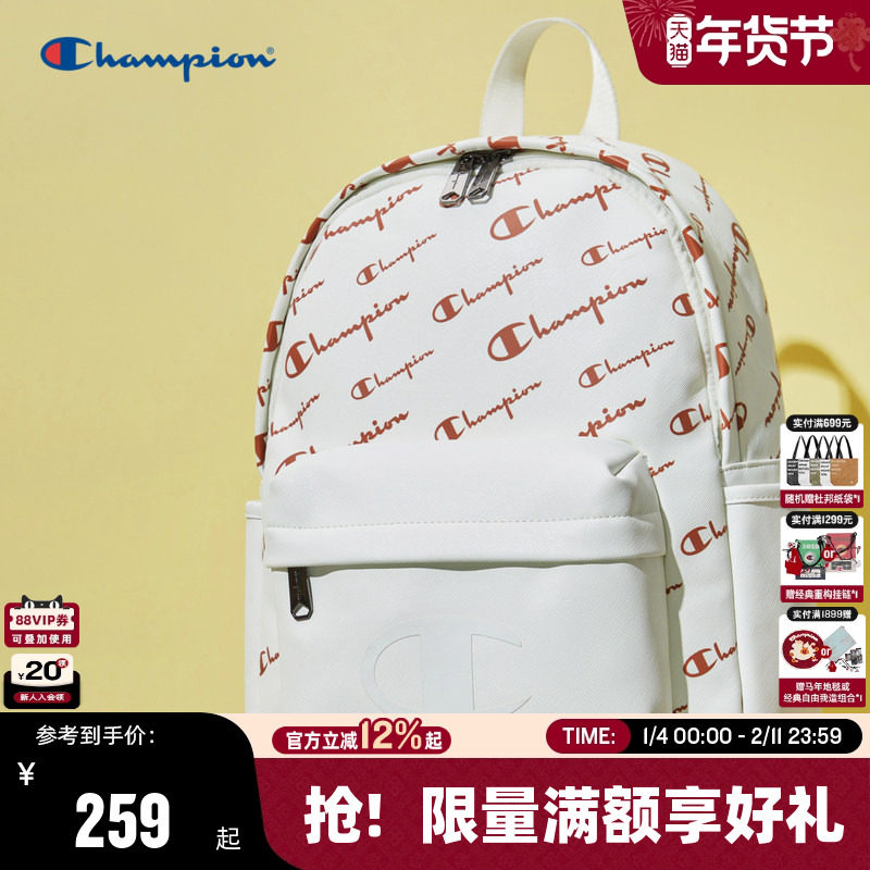Champion冠军双肩包25秋冬新款女大容量情侣老花时尚背包男书包