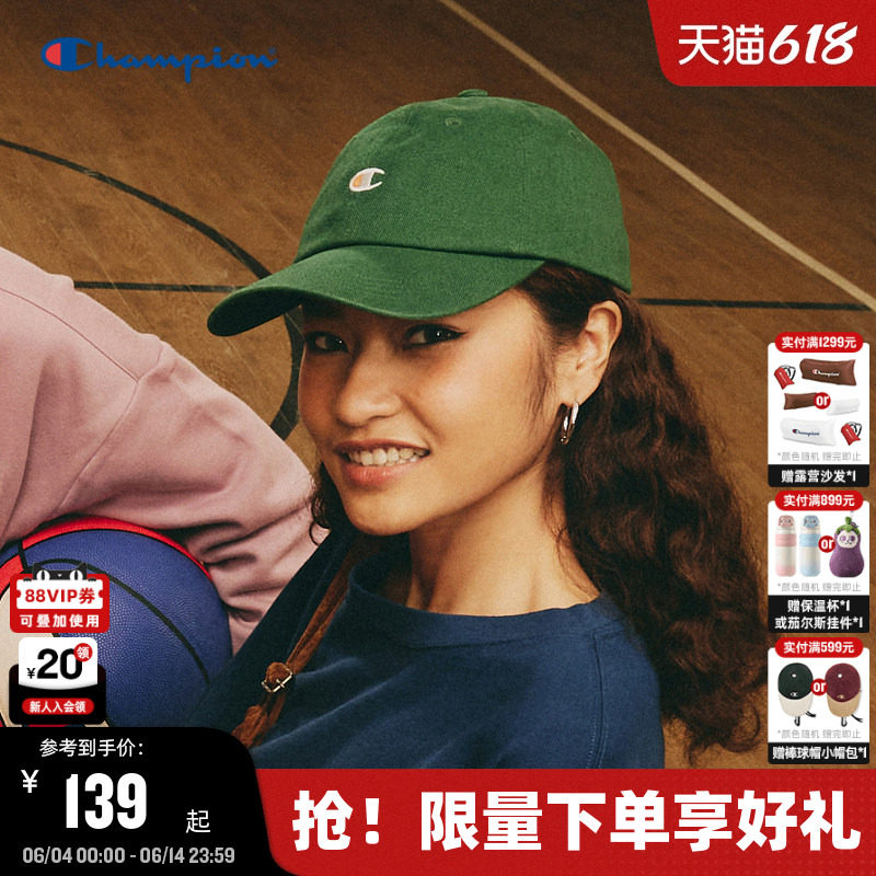 Champion冠军棒球帽春季时尚复古刺绣鸭舌帽女潮流运动帽男遮阳