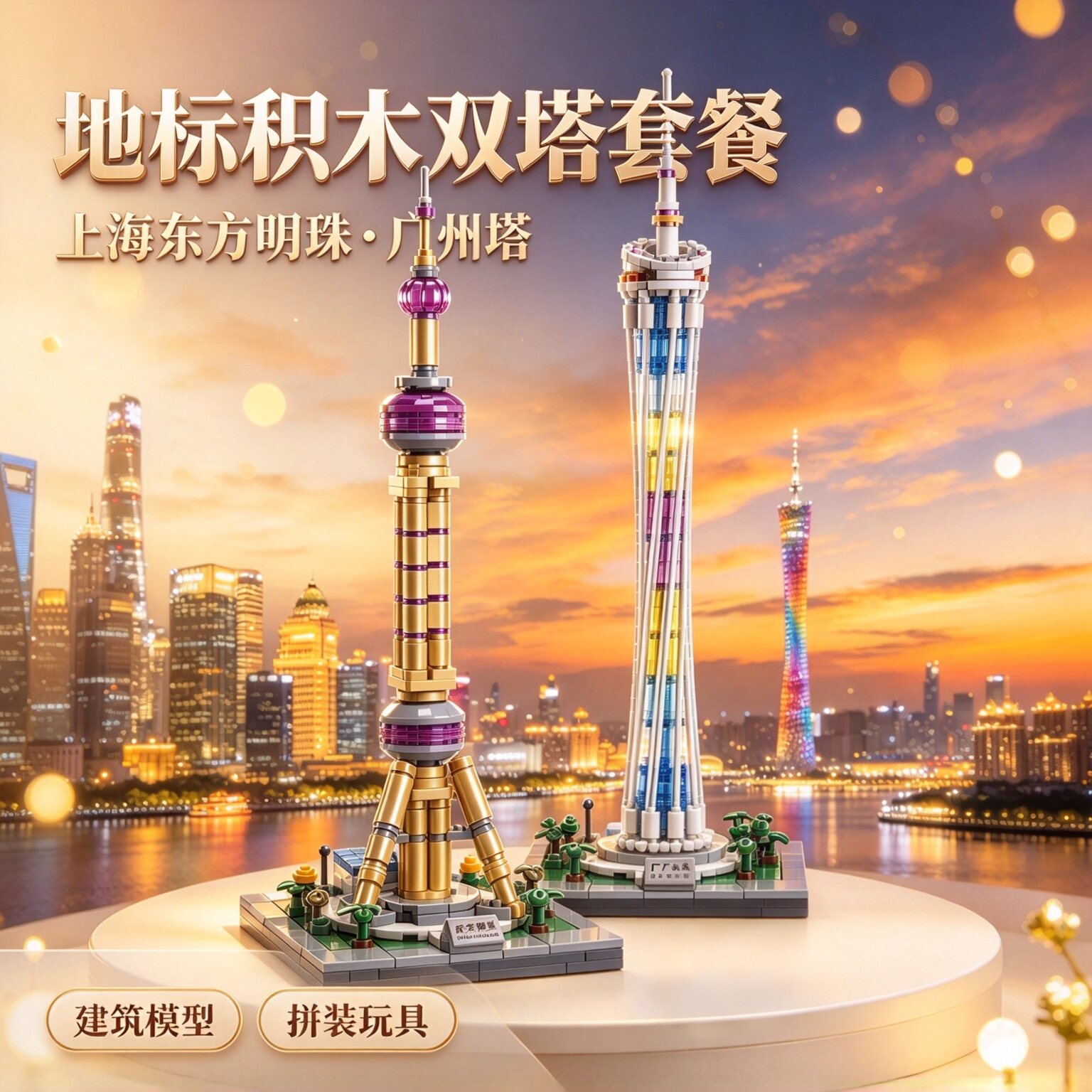 世界著名地标益智积木城市建筑街景拼装模型儿童玩具桌面摆件礼物