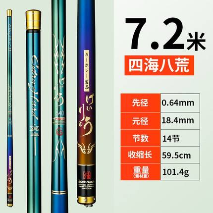 短节溪流竿八工竿钓鱼竿手杆超轻细5.4米碳素鲫鱼竿37调28调46调