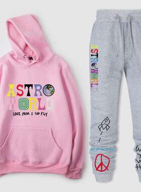 欧美潮牌Astroworld时尚字母印花男女休闲Travis Scotts 帽衫套装