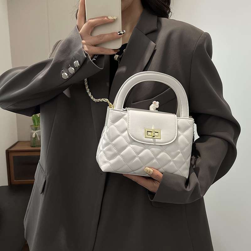 质感小方包包女包2024新款时尚百搭菱格链条包手提单肩斜挎包