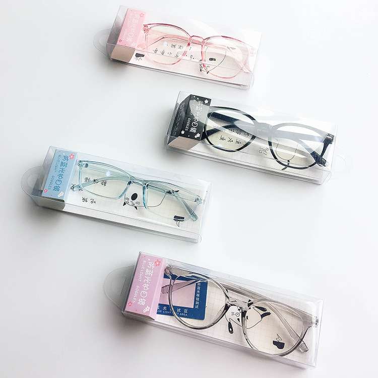 卡通可爱防蓝光透明盒小清新眼镜礼品盒时尚个性眼镜盒韩版包装盒