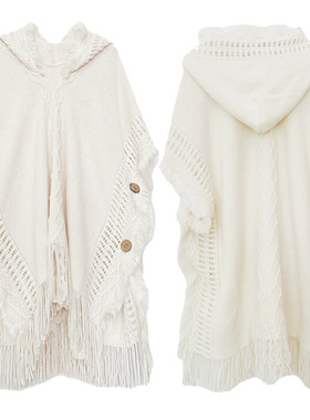 Button shawl Bohemian tassel sweater sweater Yunnan Qinghai